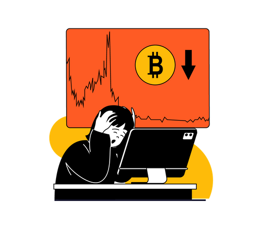 Cryptocurrency loss  Illustration