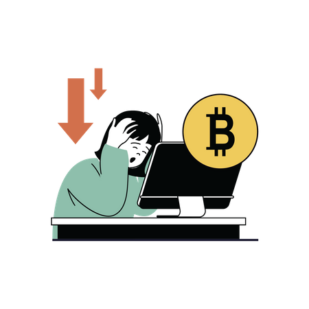 Cryptocurrency loss  Illustration