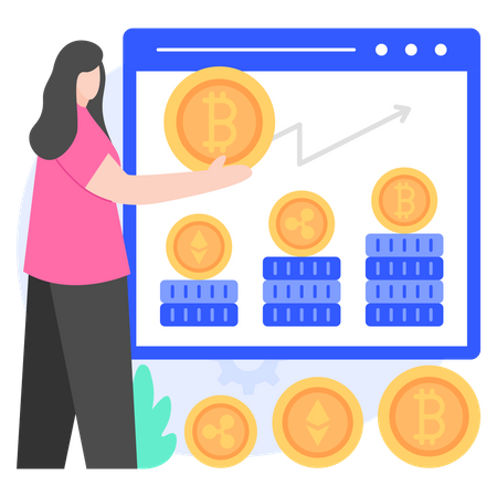 Cryptocurrency Market Investment  Illustration