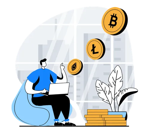 Cryptocurrency Marketplace  Illustration