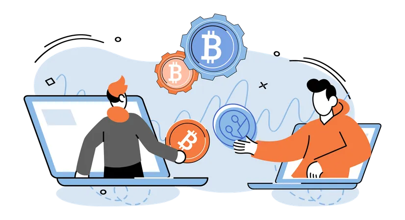 Cryptocurrency marketplace Illustration