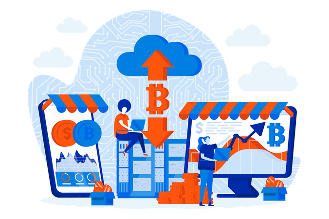 Cryptocurrency Marketplace  Illustration