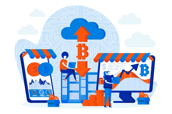 Cryptocurrency Marketplace  Illustration