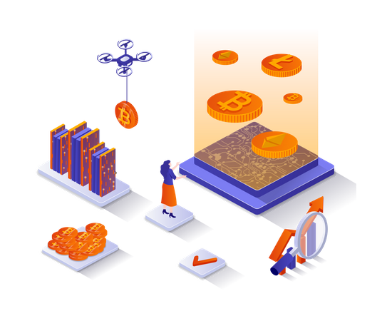 Cryptocurrency marketplace  Illustration