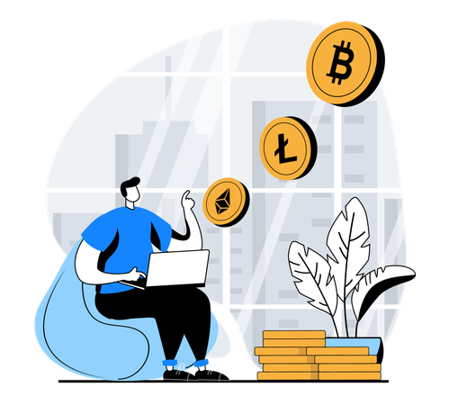 Cryptocurrency Marketplace  Illustration