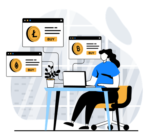 Cryptocurrency Marketplace  Illustration