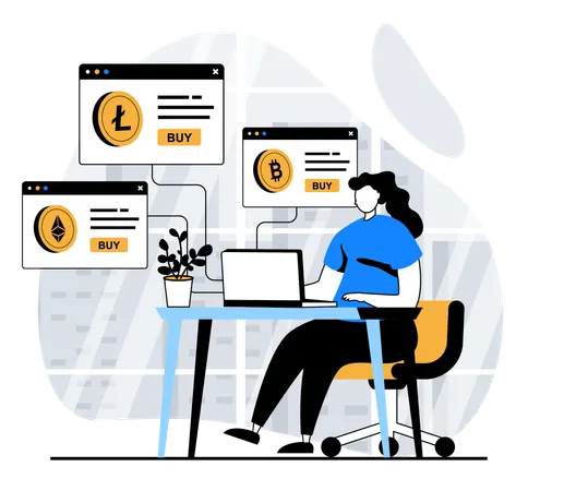 Cryptocurrency Marketplace  Illustration