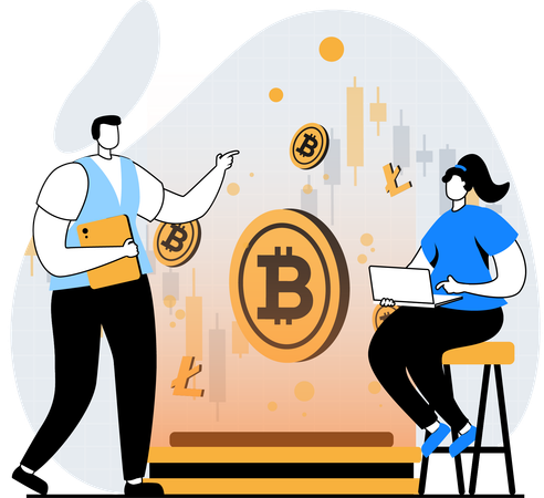 Cryptocurrency Marketplace  Illustration