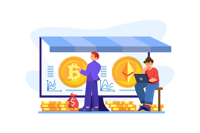 Cryptocurrency marketplace  Illustration