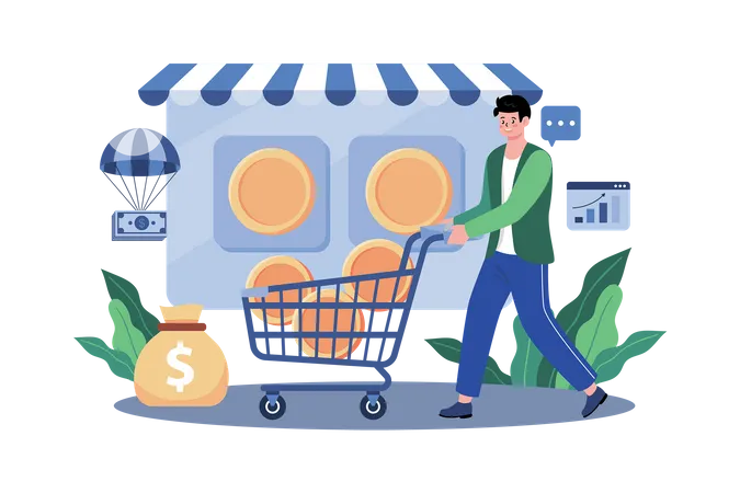 Cryptocurrency Marketplace  Illustration