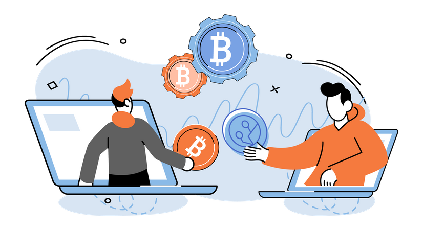 Cryptocurrency marketplace  Illustration