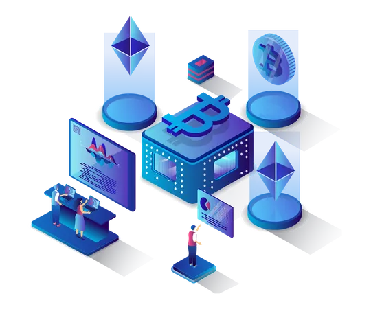 Cryptocurrency marketplace  Illustration