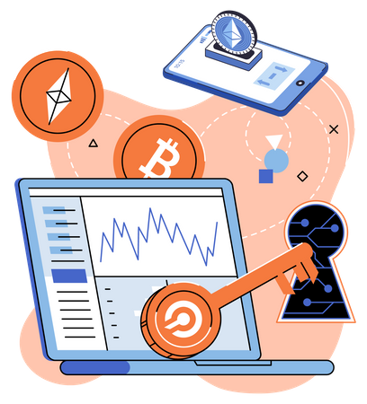 Cryptocurrency marketplace  Illustration