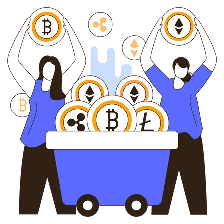 Cryptocurrency Miners  Illustration