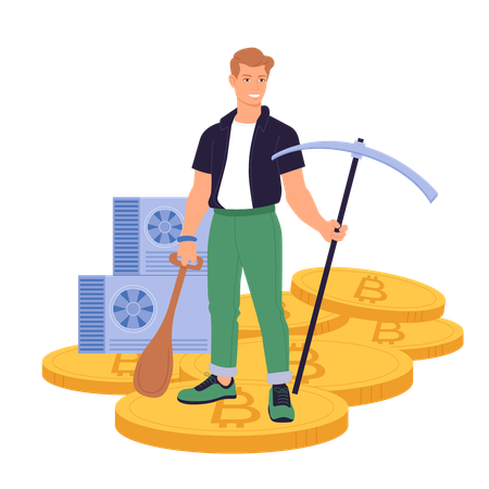 Cryptocurrency mining  Illustration