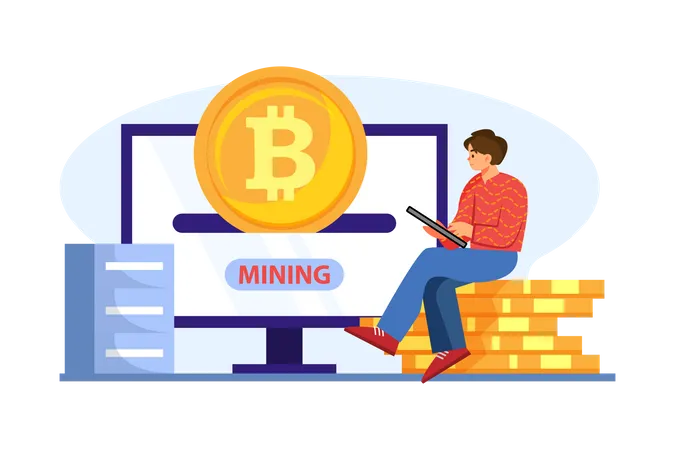 Cryptocurrency mining  Illustration