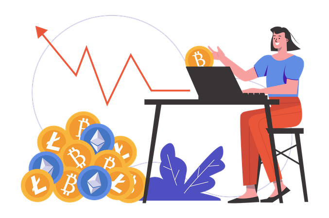 Cryptocurrency mining concept  Illustration