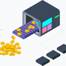 cryptocurrency mining factory illustration svg