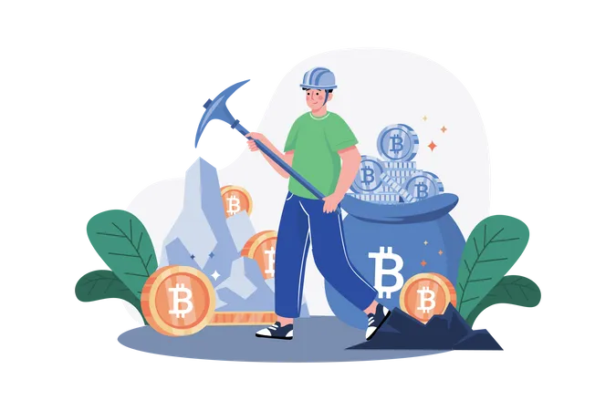 Cryptocurrency Mining  Illustration