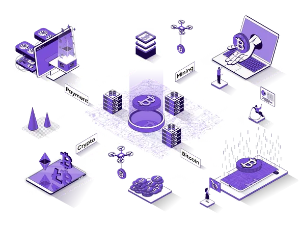 Cryptocurrency mining  Illustration