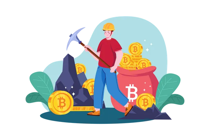 Cryptocurrency Mining  Illustration