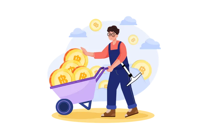 Cryptocurrency Mining  Illustration