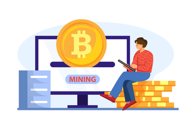 Cryptocurrency mining  Illustration