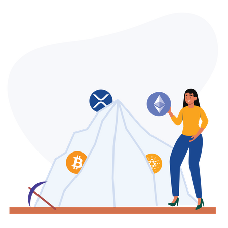 Cryptocurrency mining  Illustration