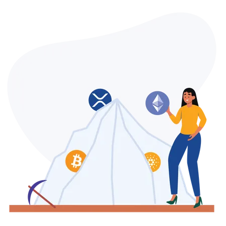 Cryptocurrency mining  Illustration