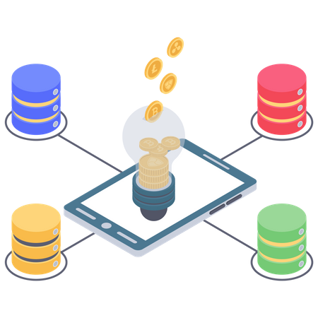 Cryptocurrency mining  Illustration