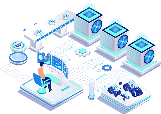 Cryptocurrency Mining  Illustration