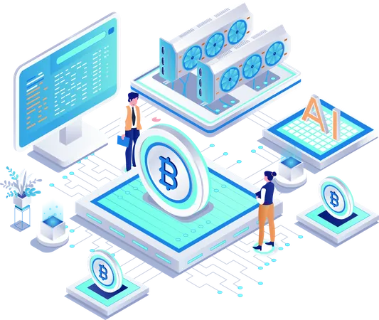 Cryptocurrency Mining  Illustration