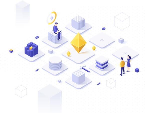 Cryptocurrency mining pool service or technology  Illustration