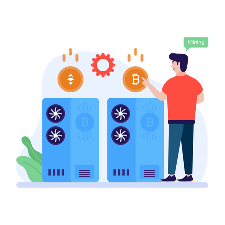 Cryptocurrency Mining System Illustration