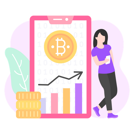 Cryptocurrency mobile app  Illustration