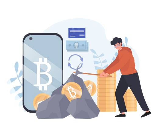 Cryptocurrency Mobile App  Illustration