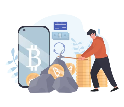 Cryptocurrency Mobile App  Illustration