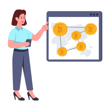 Cryptocurrency network  Illustration