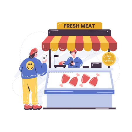 Cryptocurrency payment accepted at stores  Illustration