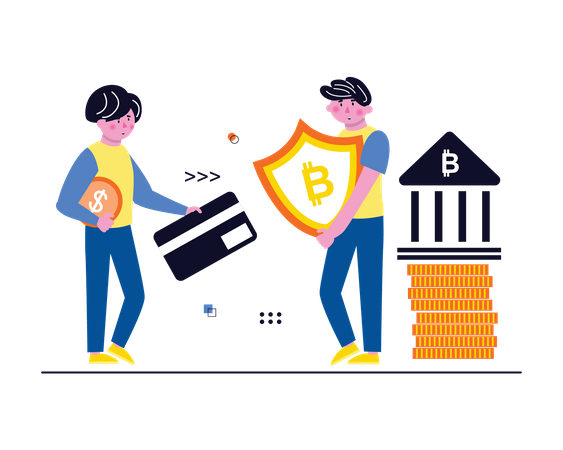 Cryptocurrency protection  イラスト