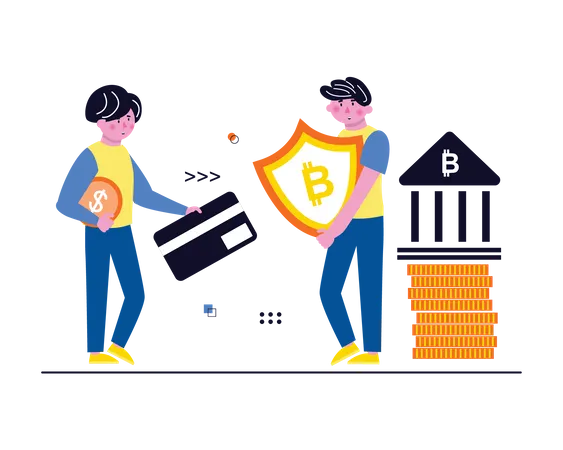 Cryptocurrency protection  Illustration