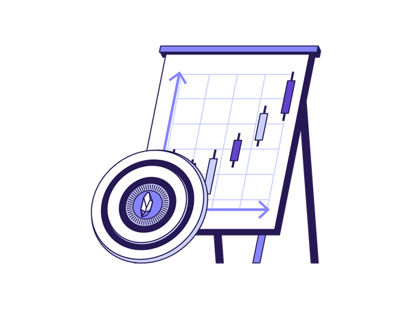 Cryptocurrency rise candlestick  Illustration