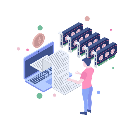 Cryptocurrency sales report  Illustration