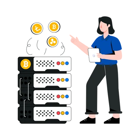 Cryptocurrency Server  Illustration