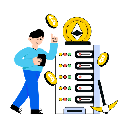 Cryptocurrency Server  Illustration