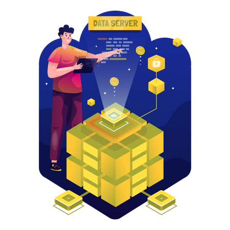 Cryptocurrency server  Illustration