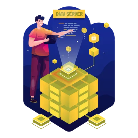 Cryptocurrency server  Illustration