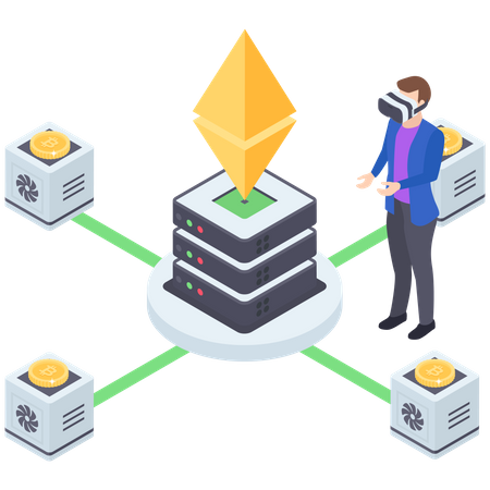 Cryptocurrency Server Management  Illustration