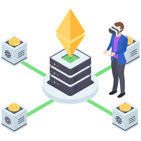 Cryptocurrency Server Management  Illustration