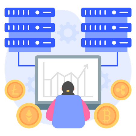 Cryptocurrency Server Management  Illustration